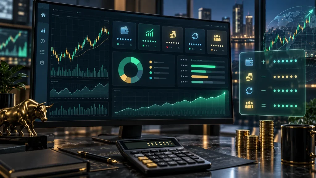 نمایش محاسبه سود خالص و سهم تریدر در حساب پراپ